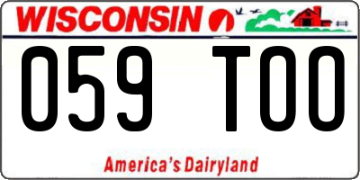 WI license plate 059TOO