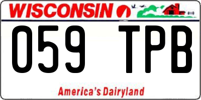 WI license plate 059TPB