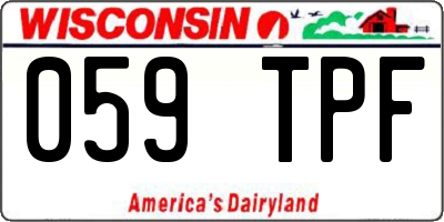 WI license plate 059TPF