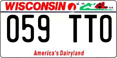 WI license plate 059TTO