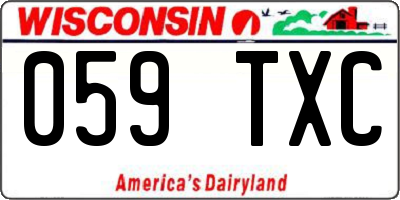 WI license plate 059TXC