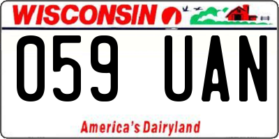 WI license plate 059UAN