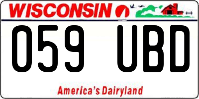 WI license plate 059UBD