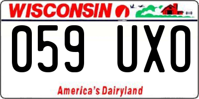 WI license plate 059UXO