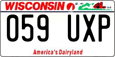 WI license plate 059UXP
