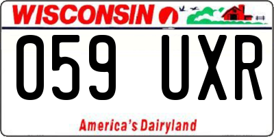 WI license plate 059UXR