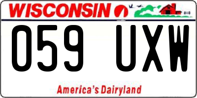 WI license plate 059UXW