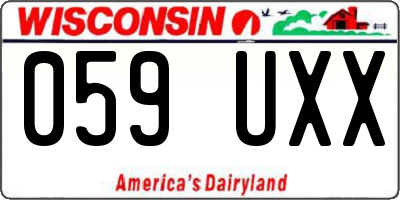 WI license plate 059UXX