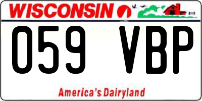 WI license plate 059VBP