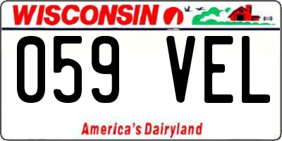 WI license plate 059VEL
