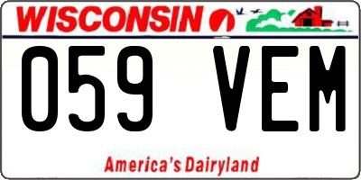 WI license plate 059VEM
