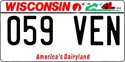 WI license plate 059VEN