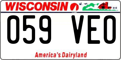 WI license plate 059VEO