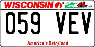 WI license plate 059VEV