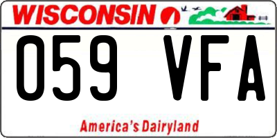 WI license plate 059VFA