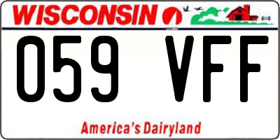 WI license plate 059VFF