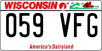 WI license plate 059VFG