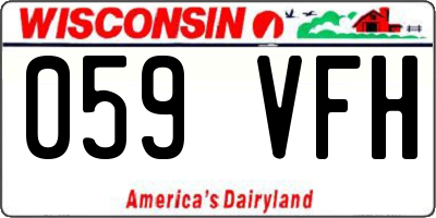 WI license plate 059VFH