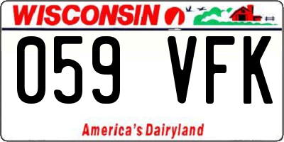 WI license plate 059VFK