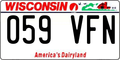 WI license plate 059VFN