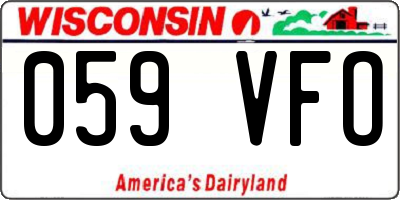WI license plate 059VFO