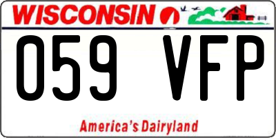WI license plate 059VFP