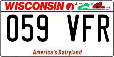 WI license plate 059VFR