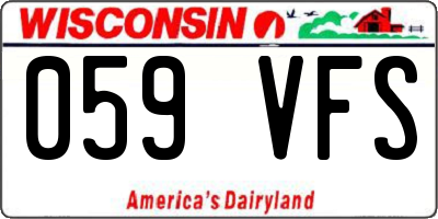 WI license plate 059VFS