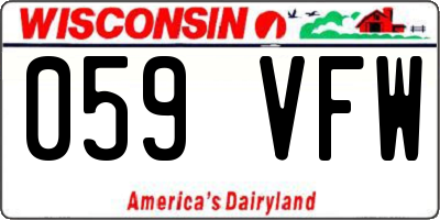 WI license plate 059VFW