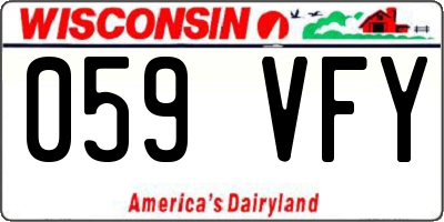 WI license plate 059VFY