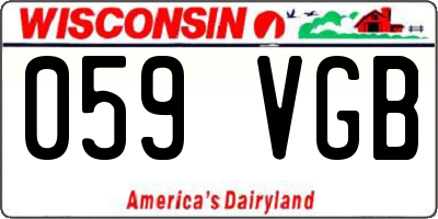 WI license plate 059VGB