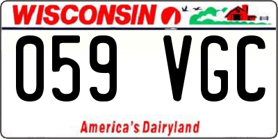 WI license plate 059VGC