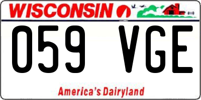 WI license plate 059VGE