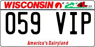 WI license plate 059VIP