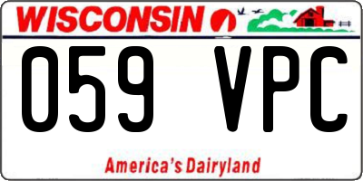 WI license plate 059VPC