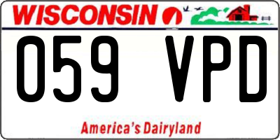 WI license plate 059VPD