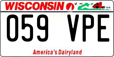 WI license plate 059VPE