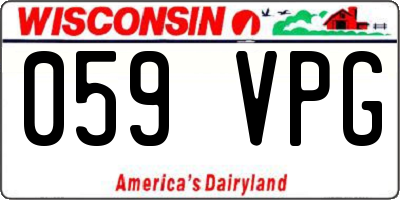 WI license plate 059VPG
