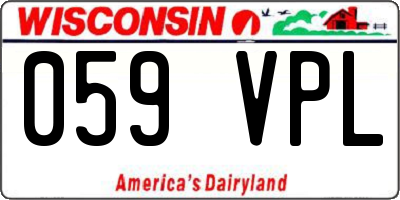 WI license plate 059VPL