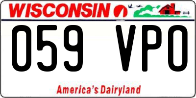 WI license plate 059VPO