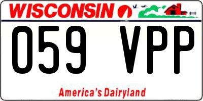 WI license plate 059VPP