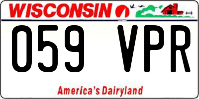 WI license plate 059VPR