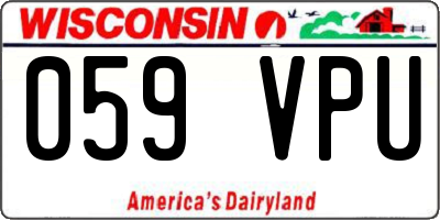 WI license plate 059VPU