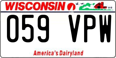 WI license plate 059VPW