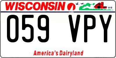 WI license plate 059VPY