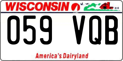 WI license plate 059VQB