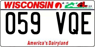 WI license plate 059VQE