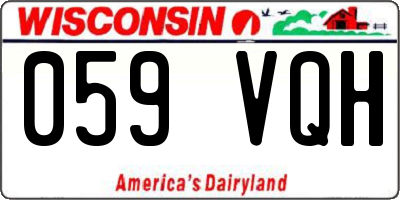 WI license plate 059VQH
