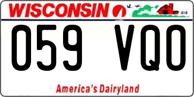 WI license plate 059VQO