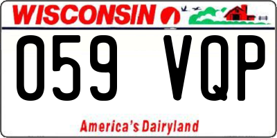 WI license plate 059VQP